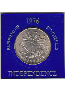 SEYCHELLES Set con moneta Commemorativa da 10 Rupees 1976